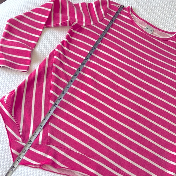 Nic+Zoe Long Sleeve Asymmetric‎ Hem Striped Pink White Size S - Picture 13 of 13